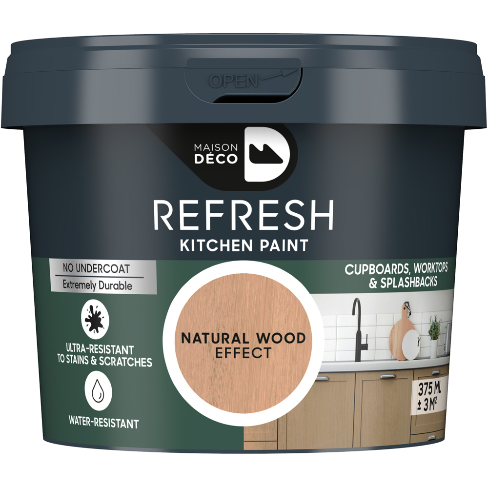 Maison Deco Refresh Kitchen Cupboards and Surfaces Natural Wood Effect Paint 375ml Image 2