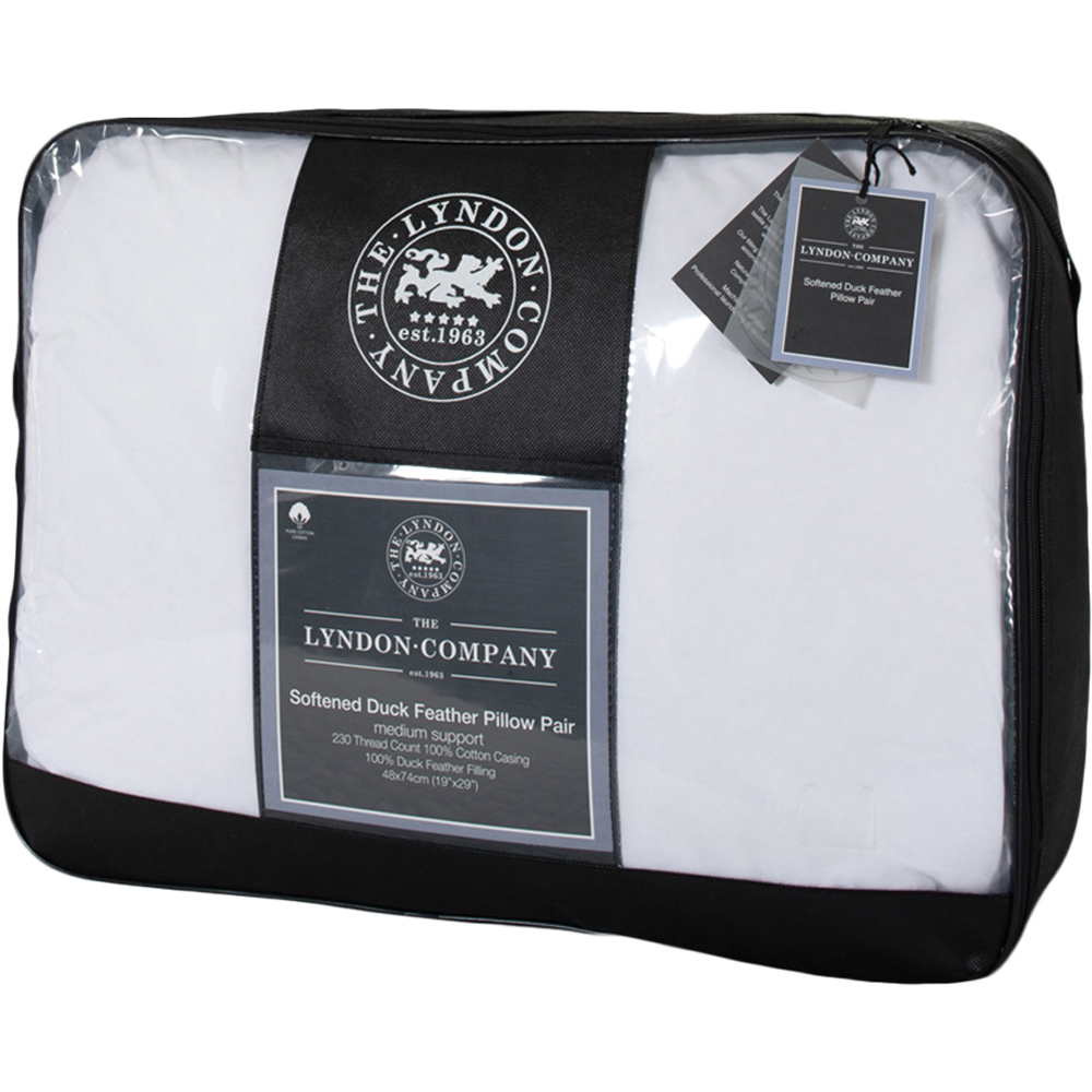 The Lyndon Company Softened Duck Feather Pillow 2 Pack Image 1