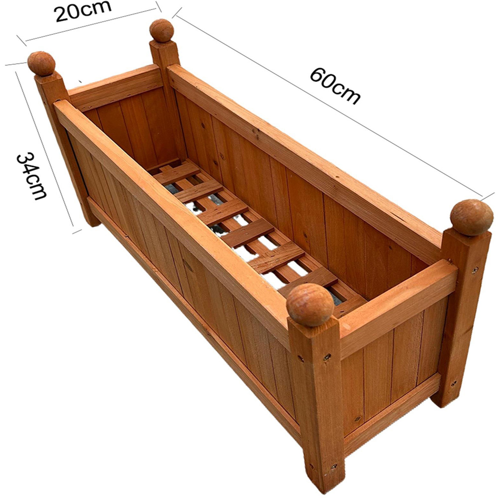 Gr8 Garden Brown Wooden Rectangular Raised Bed Trough Planter Image 8