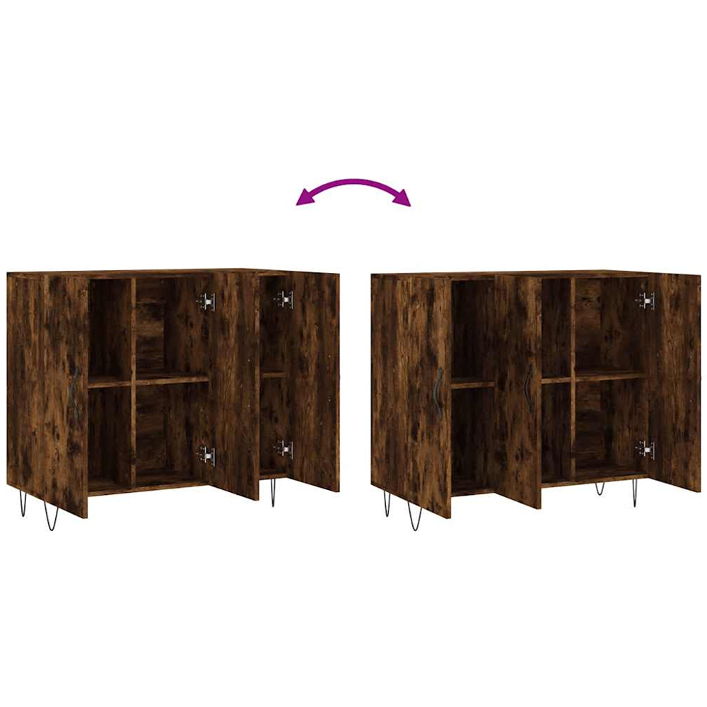 vidaXL 3 Door Smoked Oak Sideboard Image 9