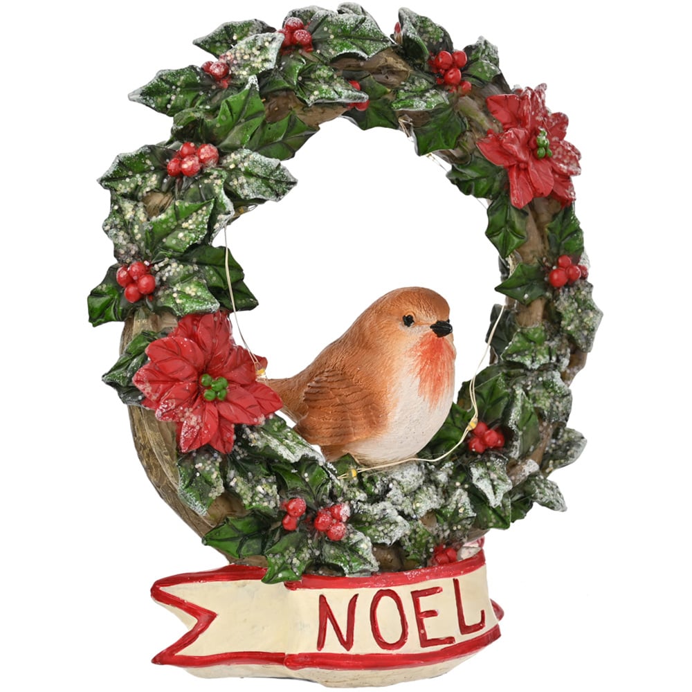 The Seasonal Gift Co. Robin Wreath Christmas Figurine Image 4