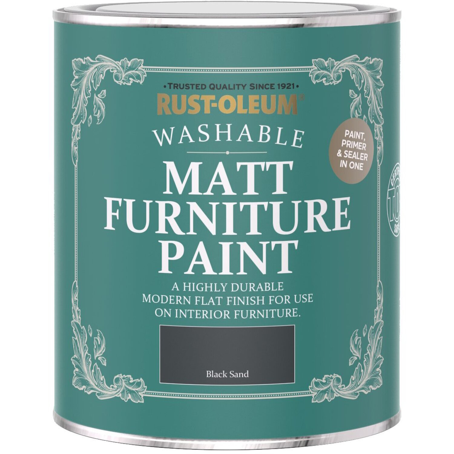 Rust-Oleum Black S& Matt Furniture Paint 750ml Image 2