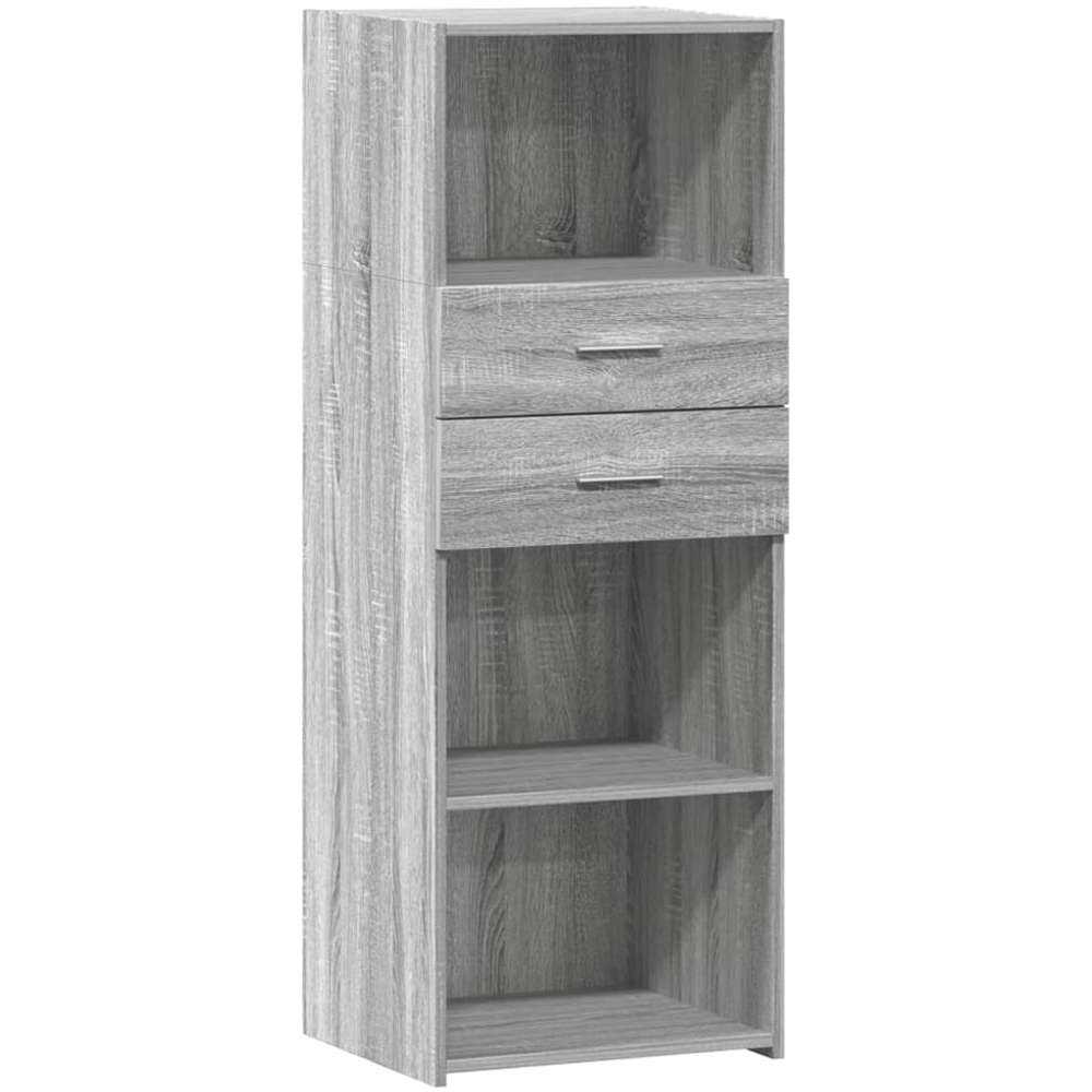 vidaXL 2 Drawer 3 Shelf Grey Sonoma Highboard Image 2