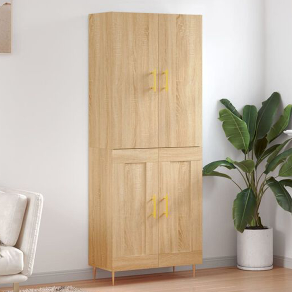 vidaXL 4 Door Sonoma Oak Highboard Image 1