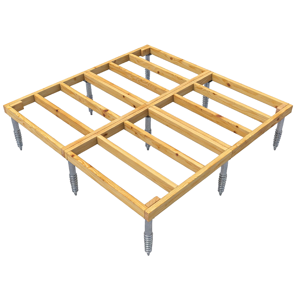 Shire Gorilla Base PRO B Bespoke Installed 73 to 90 sq ft Garden Building Base with Groundscrews Image 1