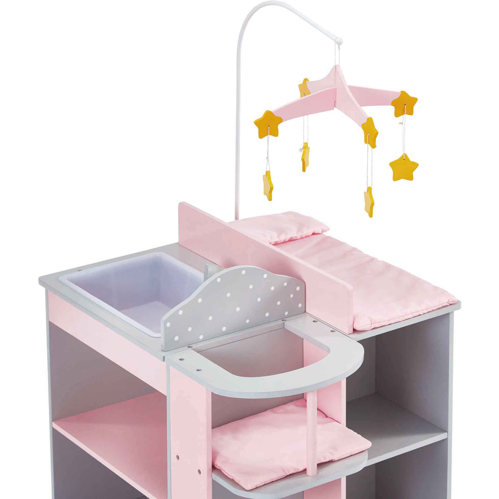 Teamson Kids Olivia's Little World Grey Polka Dots Princess Baby Doll Changing Station Image 4