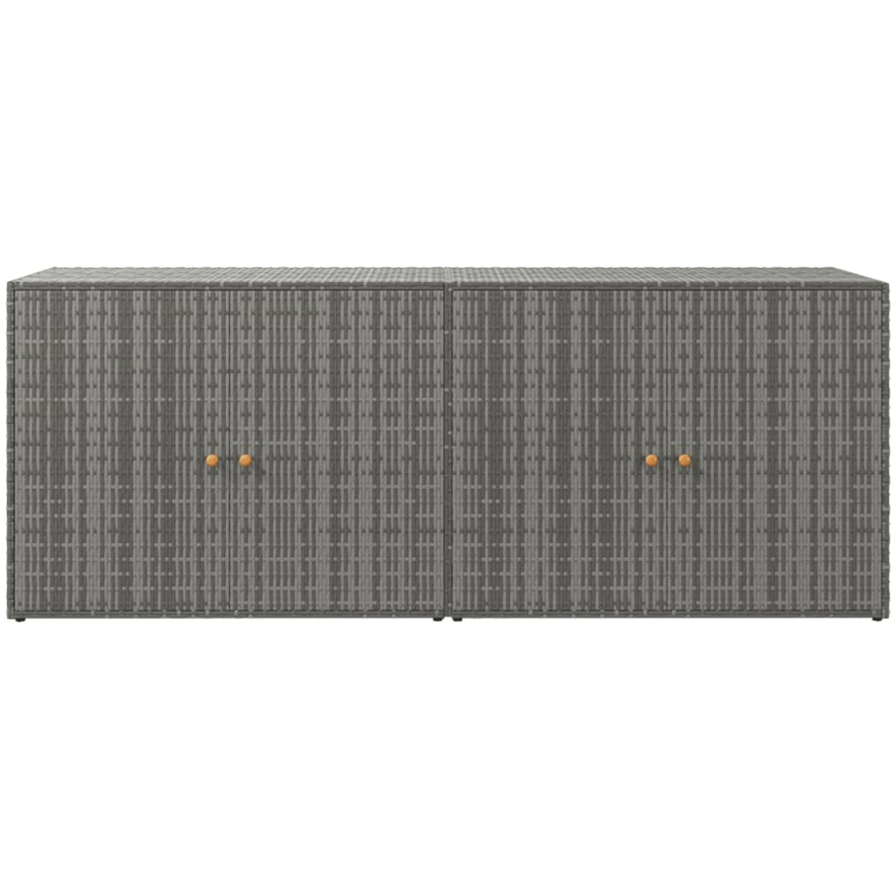 vidaXL 4 Door Grey Poly Rattan Garden Storage Cabinet Image 4