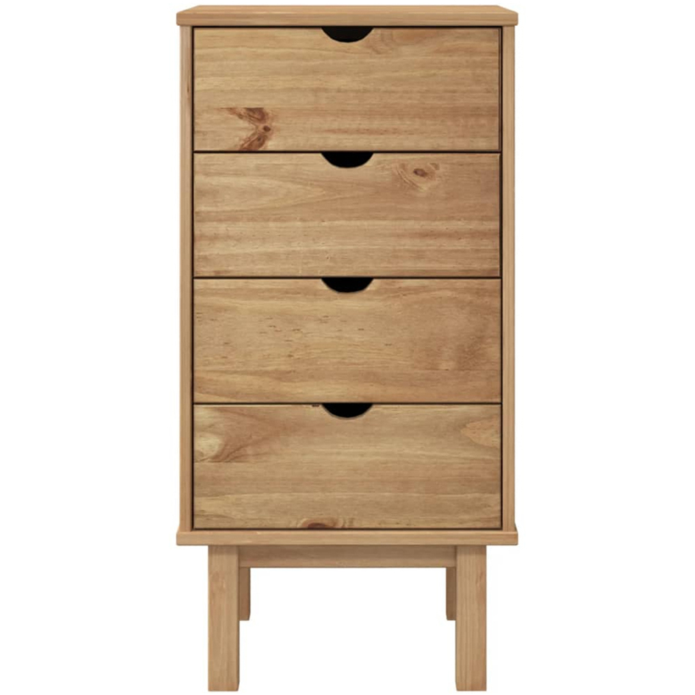 vidaXL Otta 4 Drawer Brown Solid Wood Pine Storage Cabinet Image 3