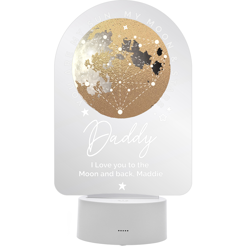 Personalised Memento Personalised Sun Moon and Stars LED Colour Changing Night Light Image 1