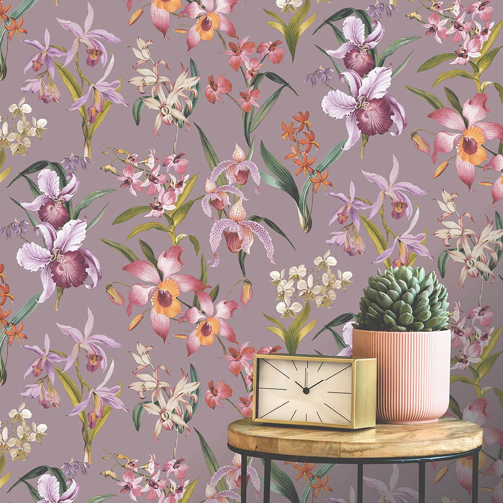 Rasch Maya Lilac Wallpaper Image 4