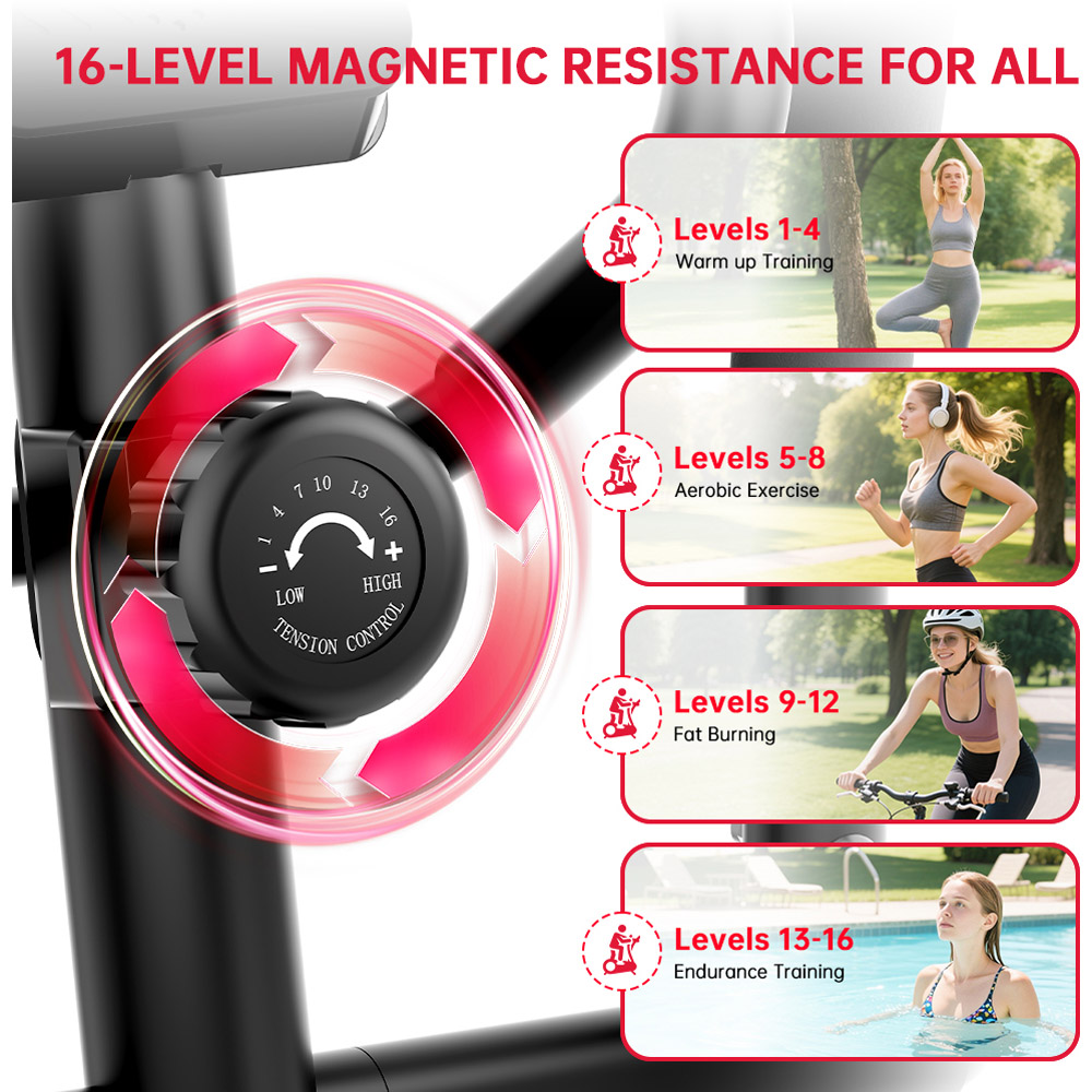Rattrix E200 Black 16-Level Magnetic Resistance Elliptical Machine Image 7