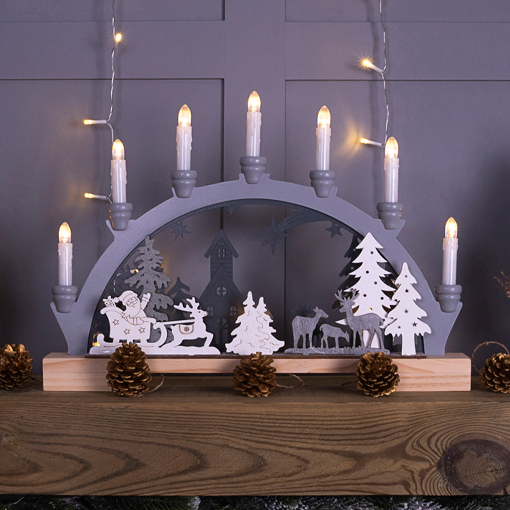 Xmas Haus Flickering LED Festive Candle Image 1