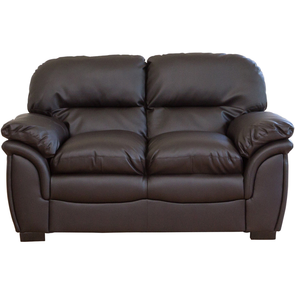 Leverton 2 Seater Brown Bonded Leather Sofa Image 2