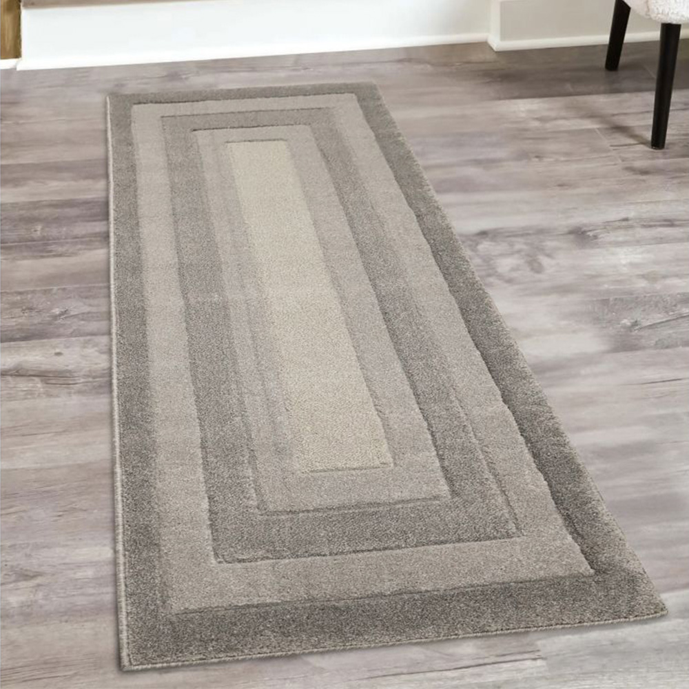Homemaker Newport Grey Border Runner 60 x 200cm Image 1