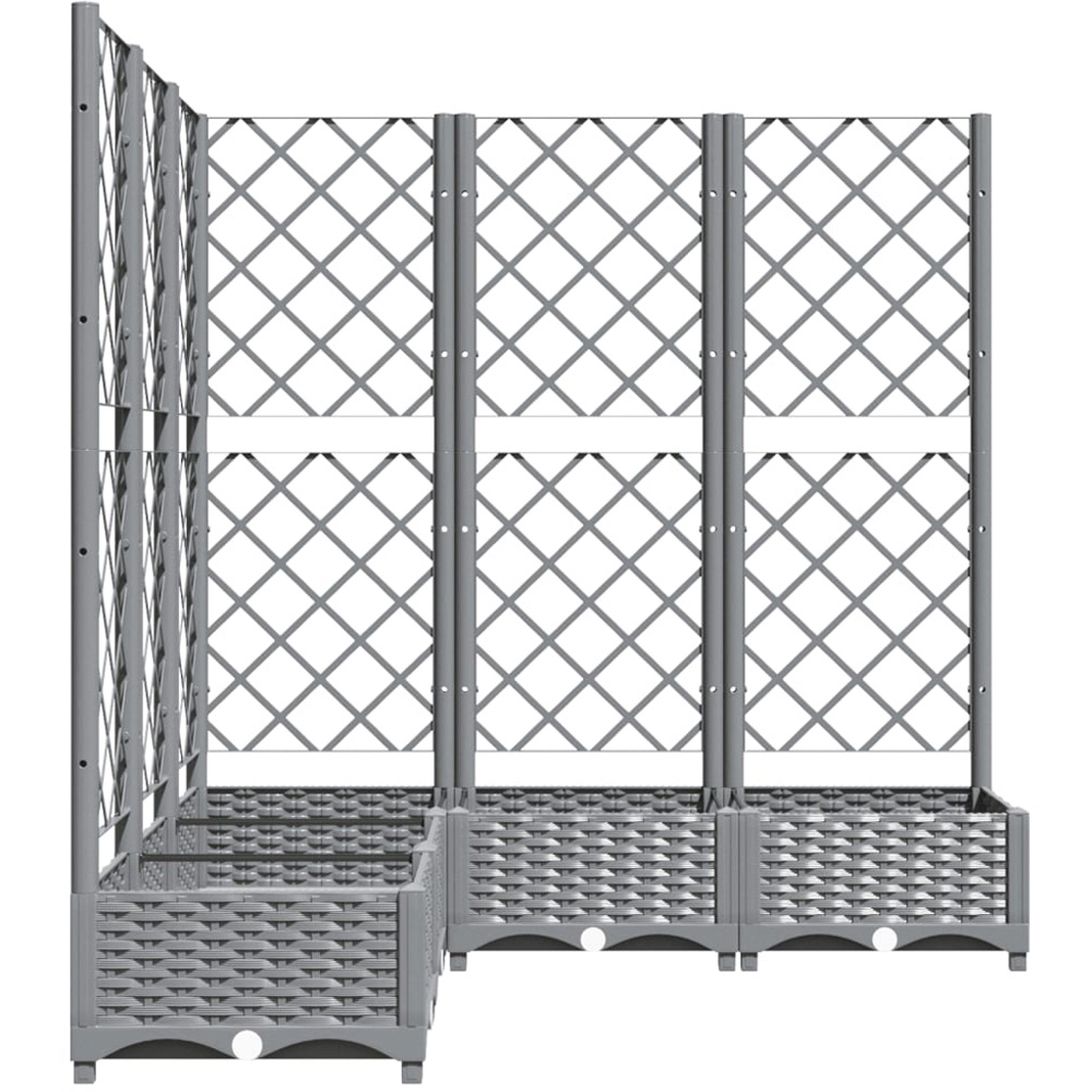 vidaXL Grey Polypropylene Raised Garden Bed with Trellis 121.5 x 120 x 120cm Image 3