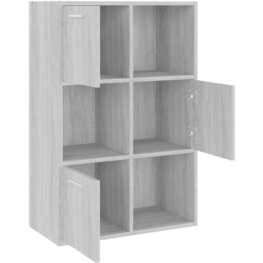 vidaXL 3 Door 3 Open Shelf Grey Sonoma Storage Cabinet Image 4