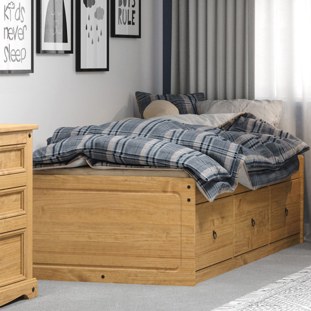 Leighton Waxed Pine Cabin Bed Image 1