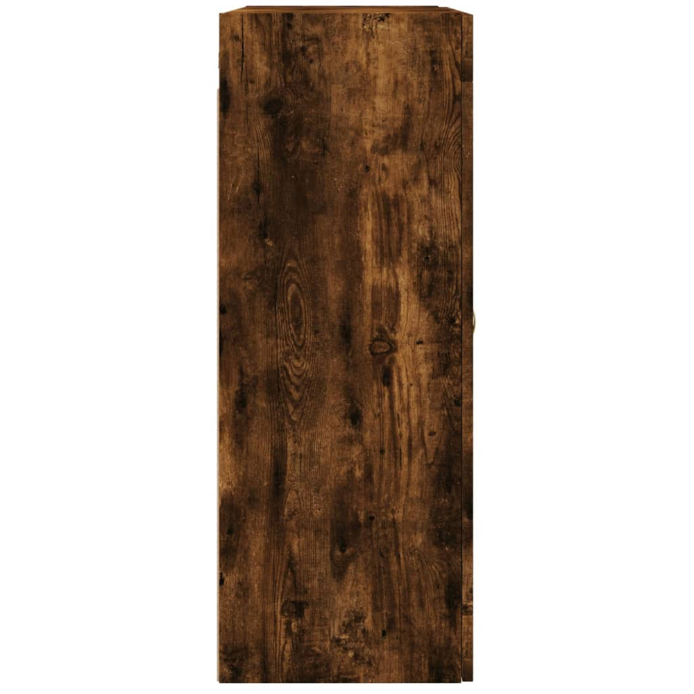 vidaXL 2 Glass Door Smoked Oak Wall Mounted Storage Cabinet Image 6