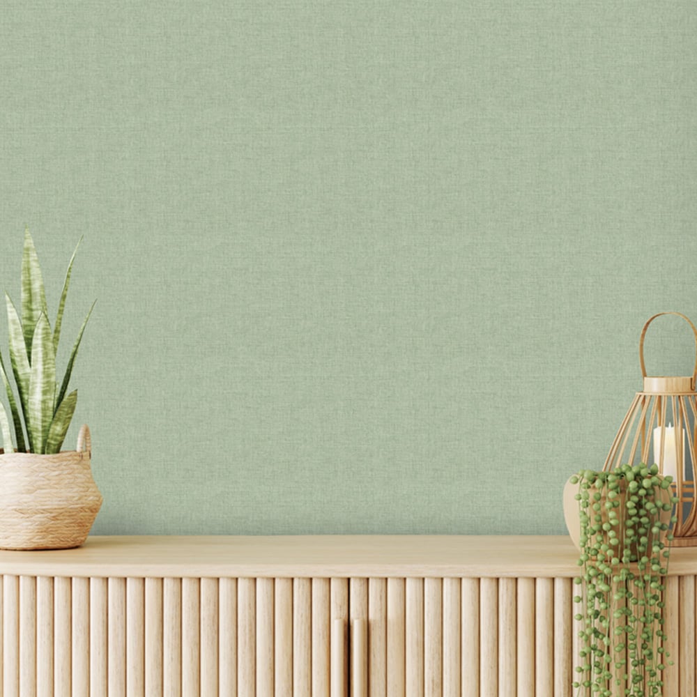 Arthouse Fabric Texture Sage Wallpaper Image 5