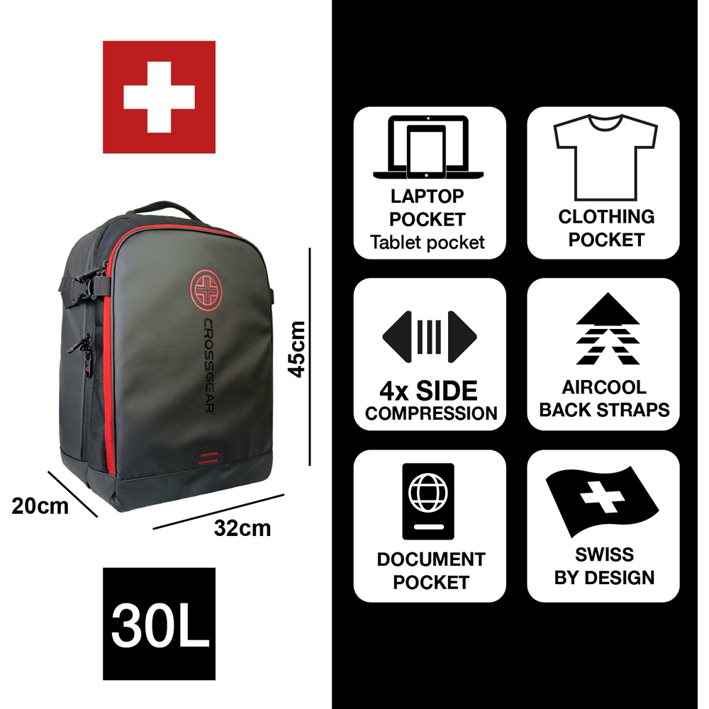 Crossgear Skylab Black Underseat Backpack 45cm Image 9