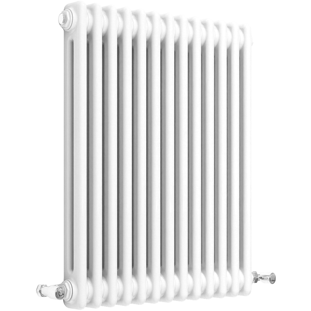 Stech Homes 2293 BTU White 2 Column Horizontal Radiator 600 x 605mm Image 1
