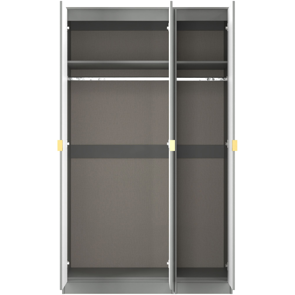Crowndale Diamond 3 Door Dusk Grey Tall Wardrobe Ready Assembled Image 8