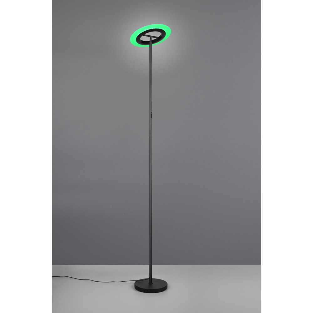 TRIO Samba Matt Black LED Floor Lamp with Remote Control Image 7