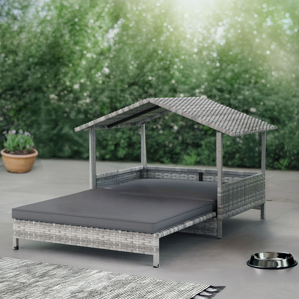 Neo Rattan Dog House Outdoor Wicker Dog Bed Image 2
