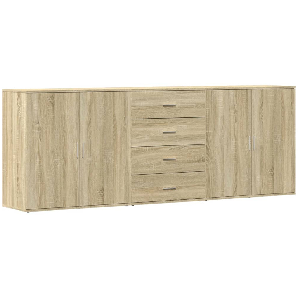 vidaXL 4 Door 4 Drawer Sonoma Oak Sideboard Image 3
