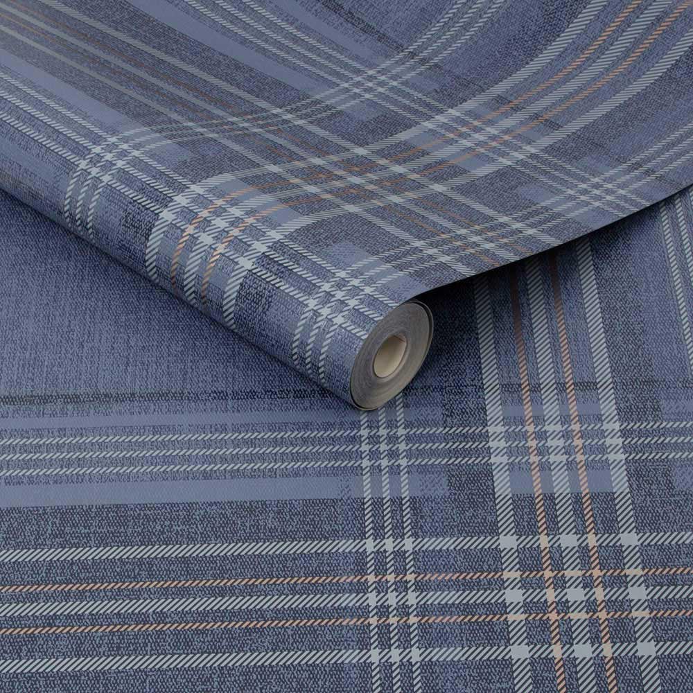 Superfresco Rhea Plaid Wallpaper Navy Wilko