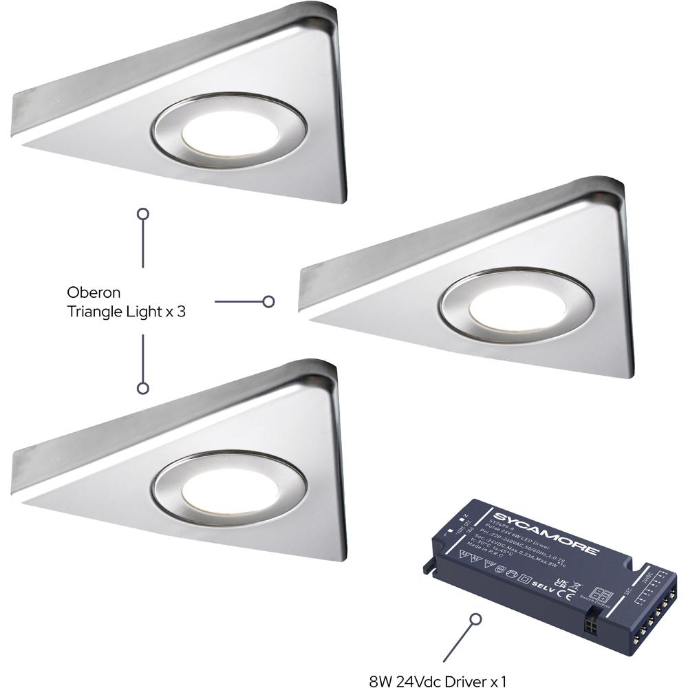 Sorrelis Oberon Tri Light Natural White 3 Underside Cabinet Light Kit Image 3
