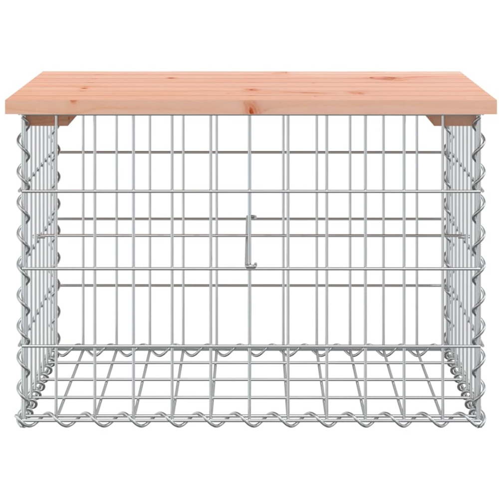 vidaXL Natural Solid Douglas Wood Gabion Design Garden Bench 63 x 44 x 42cm Image 2