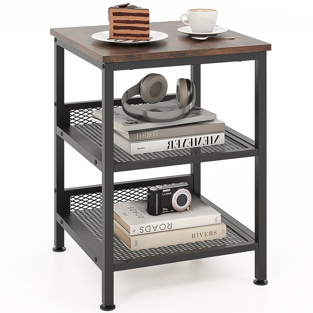 Costway 2 Shelf Coffee End Table with Adjustable Footpads Image 3