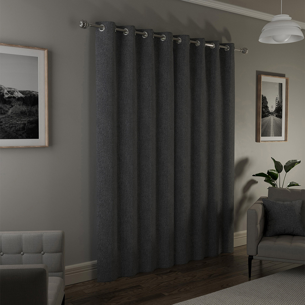 Enhanced Living Austin Grey Thermal Blackout Eyelet Curtains 229 x 183cm Image 3