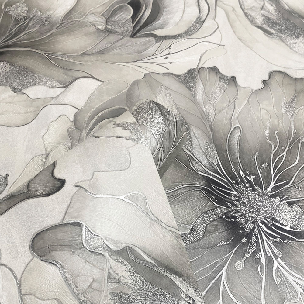 Muriva Renata Floral Grey Wallpaper Image 5