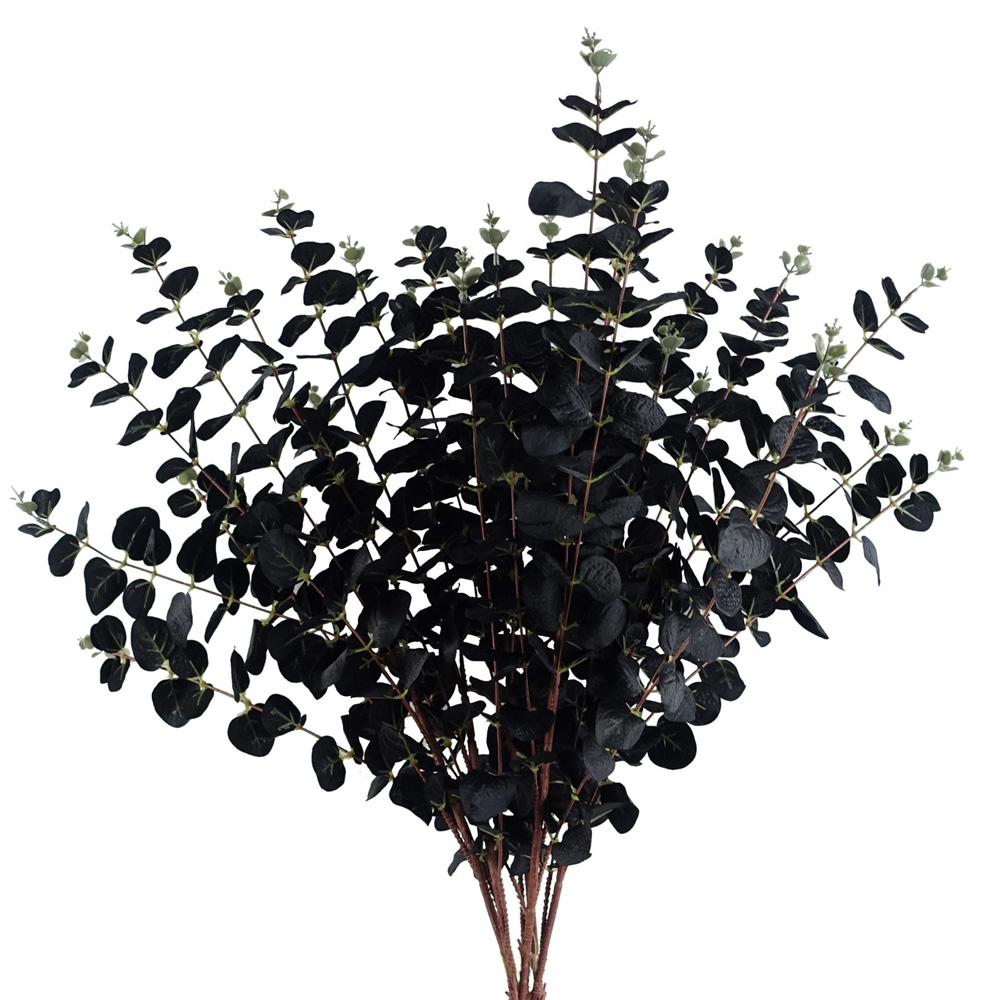 Leaf Black Eucalyptus Foliage Single Stem Artificial Plant 2.6ft 6 Pack Image 5