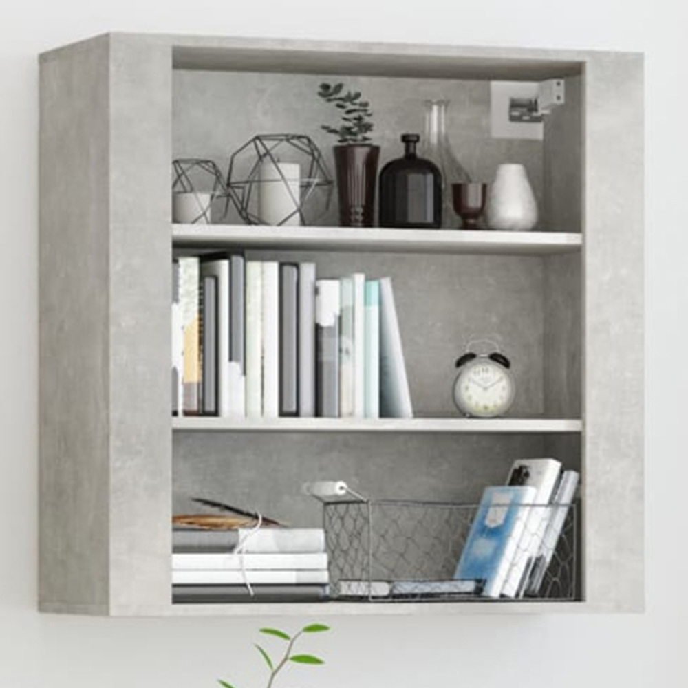 vidaXL 3 Shelf Concrete Grey Wall Cabinet Image 1