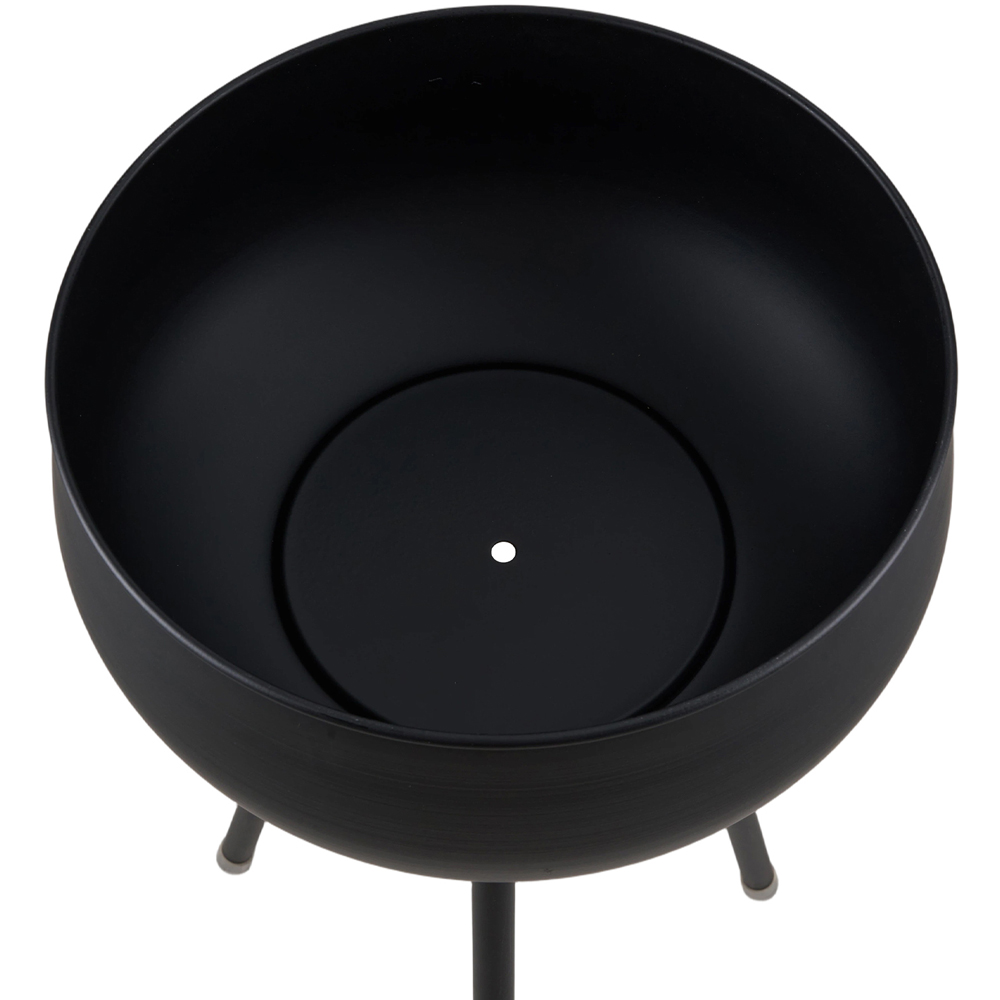 Living and Home Black Round Lift-Top Storage Side Table with Hidden Compartment Image 4