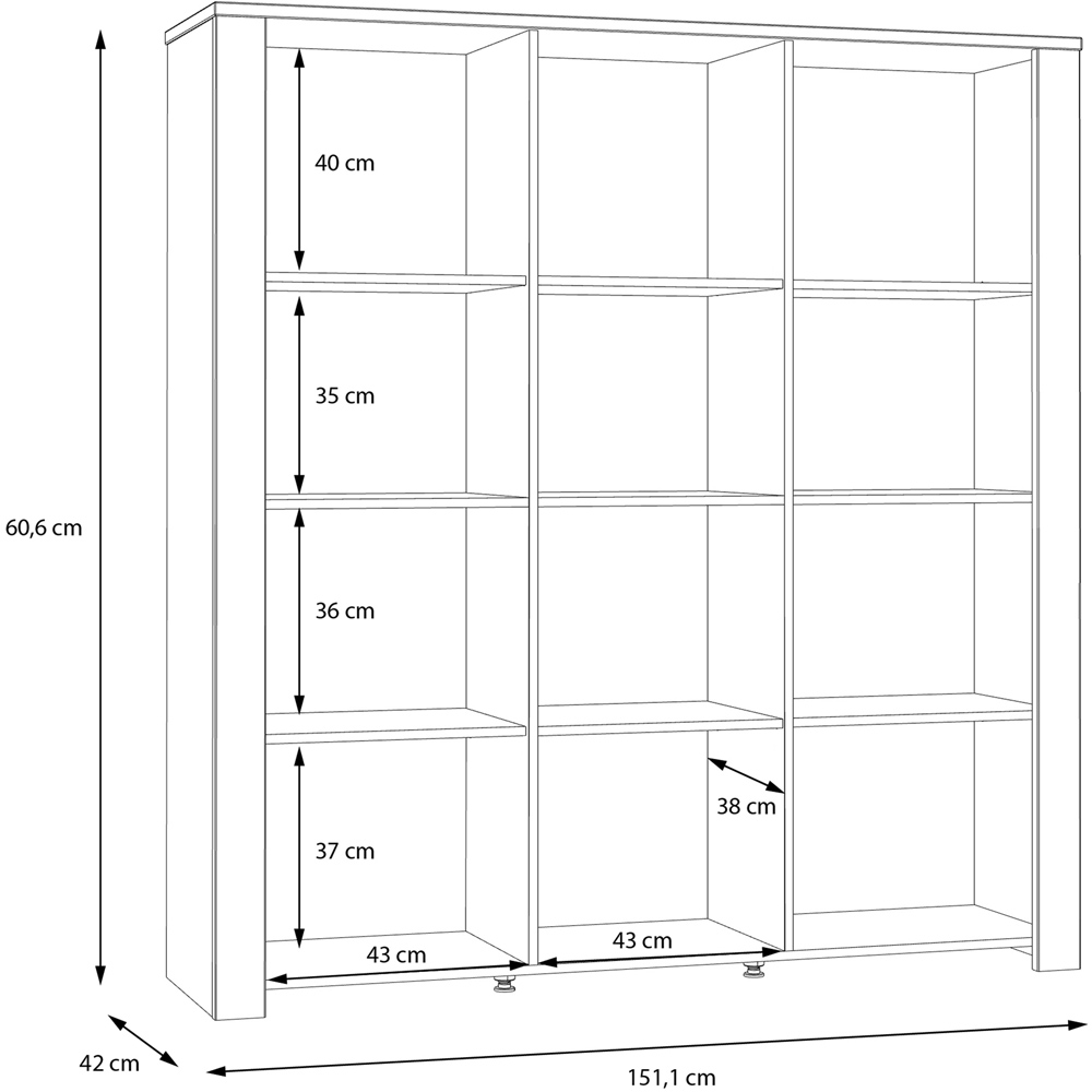 Florence Bohol 3 Door Grey Riviera Oak Large Display Cabinet Image 8