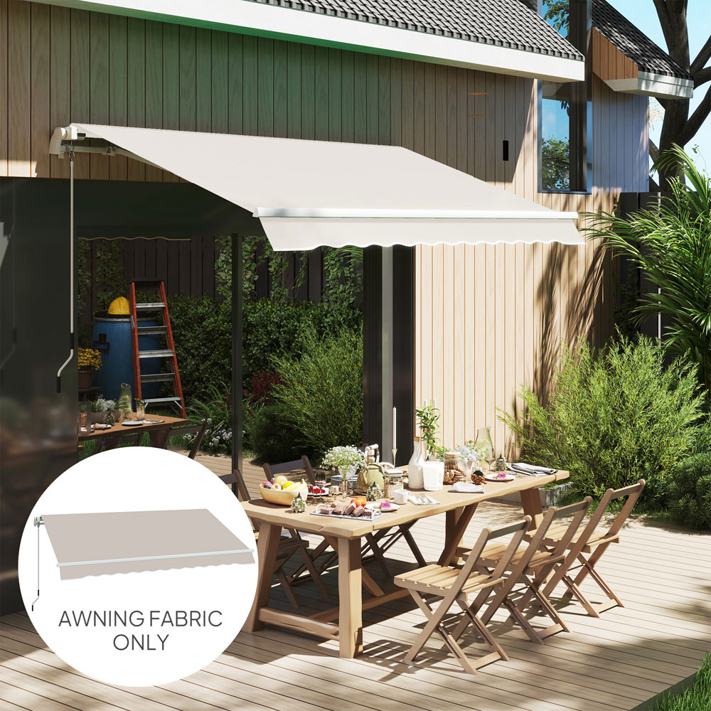 Outsunny Cream White Awning Replacement Canopy 3 x 2.5 m Image 2