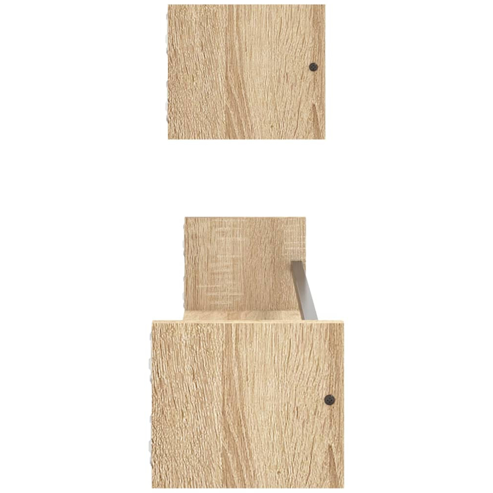 vidaXL 80 x 16 x 14cm Set of 2 Sonoma Oak Wall Shelf with Bars Image 4