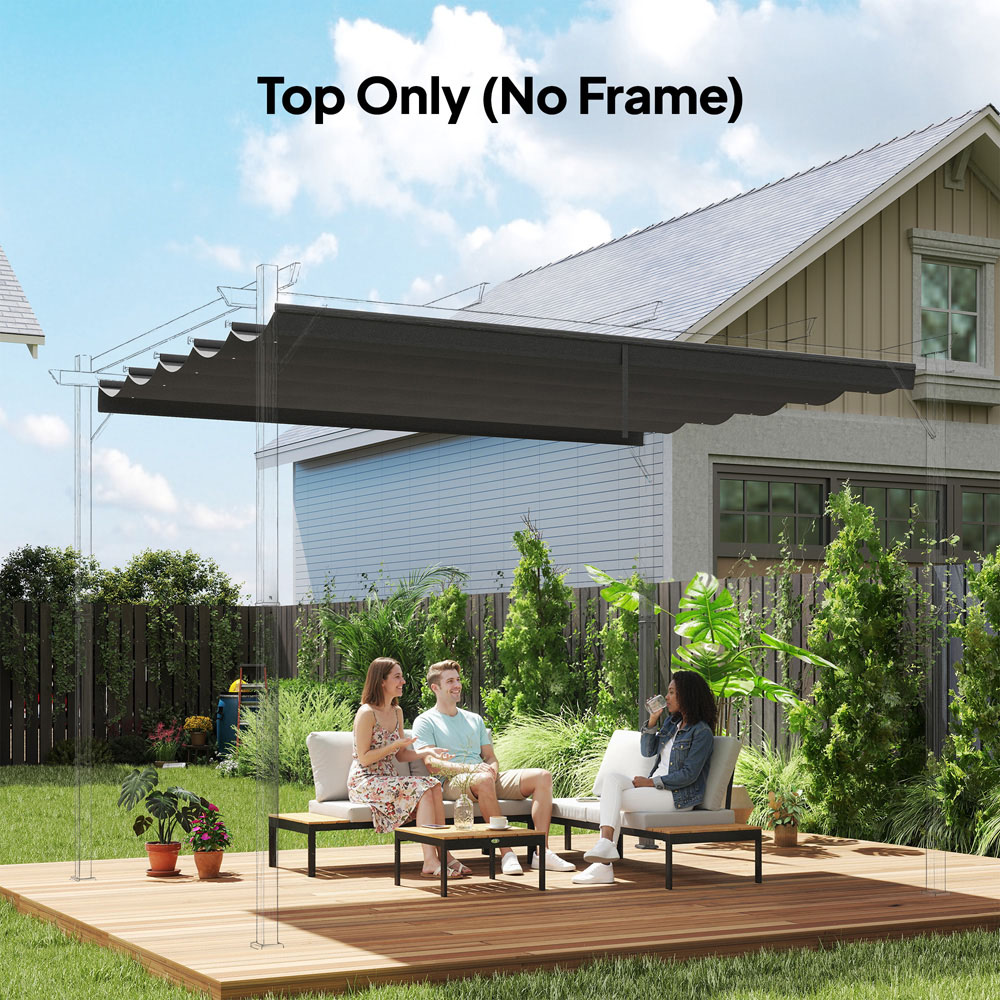 Outsunny 4 x 3m Dark Grey Retractable Pergola Cover Image 3