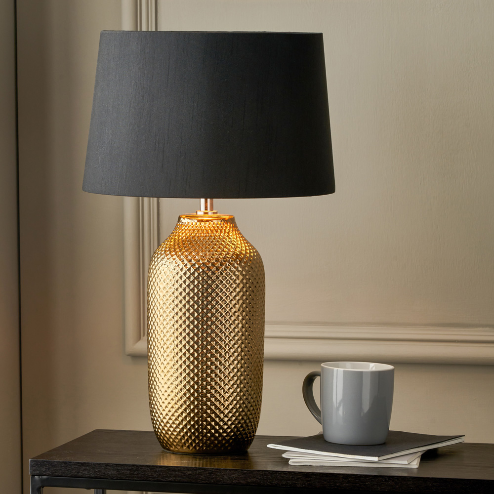 Pacific Lifestyle Nova Gold Textured Ceramic Table Lamp Image 2