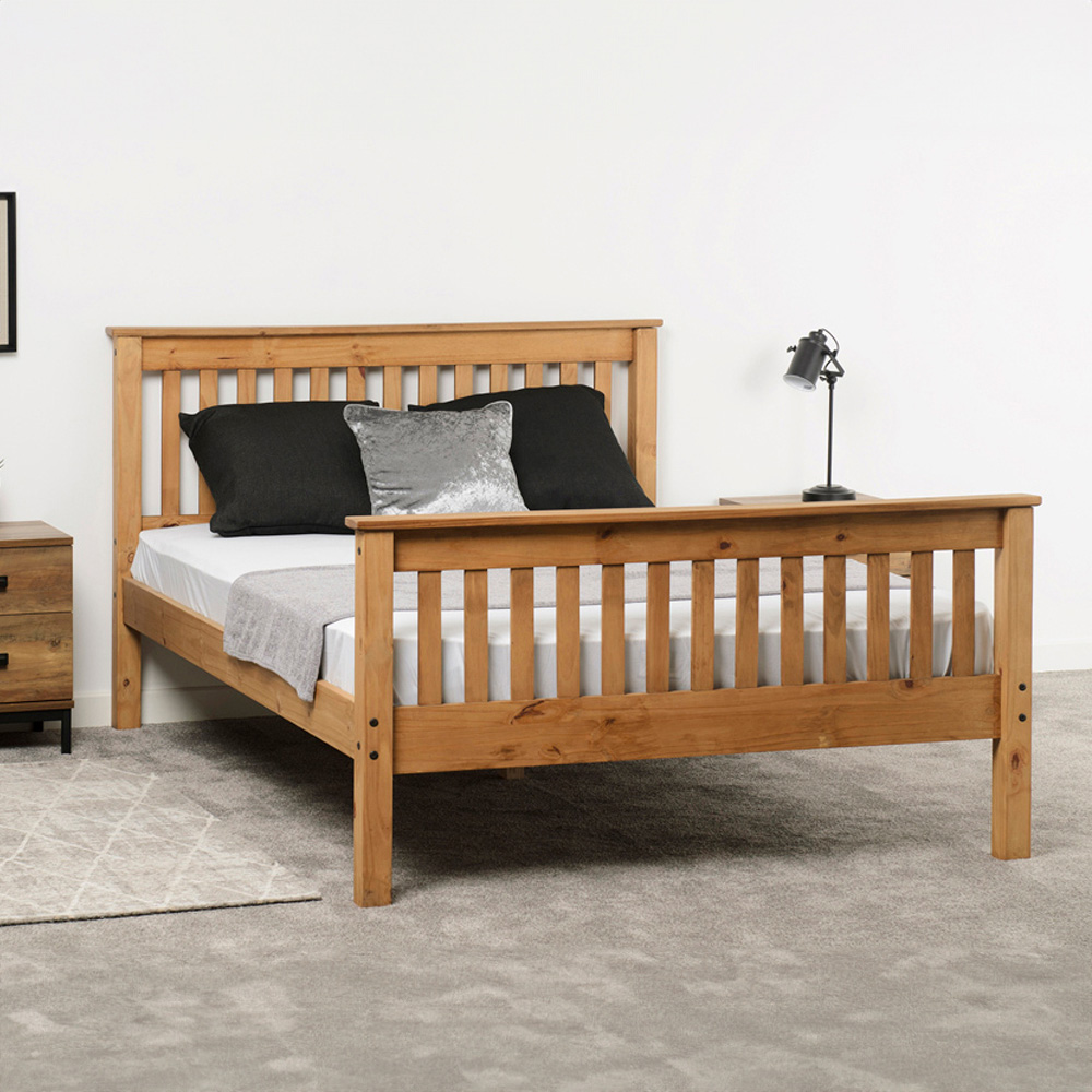 Seconique Monaco Double Distressed Waxed Pine High End Bed Image 7