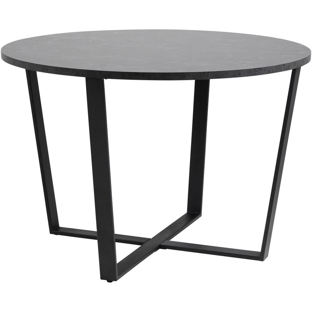 Florence Amble 4 Seater Black Marble Melamine Top Round Dining Table Image 3