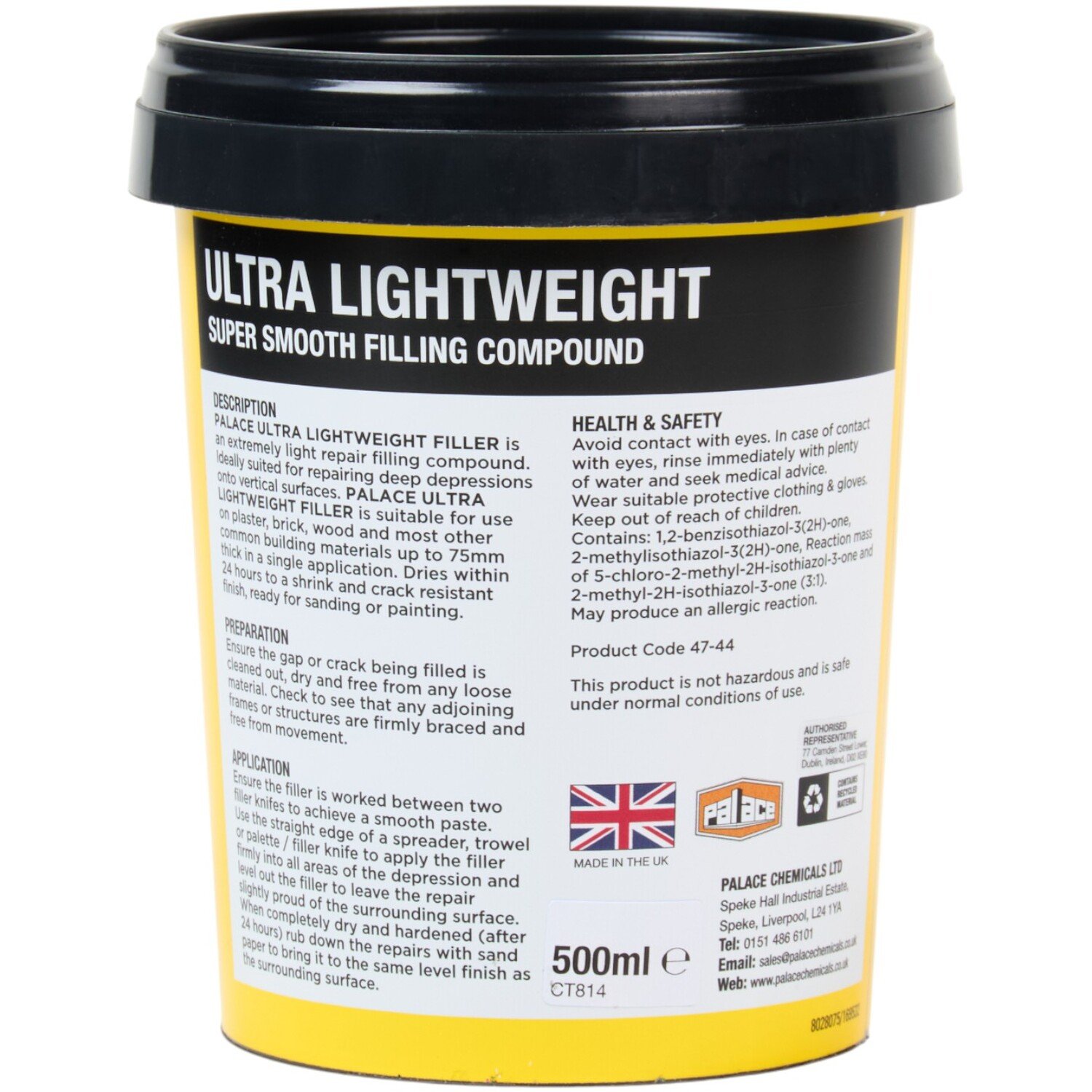 Palace Ultra Lightweight Super Smooth Filling Compound Brilliant White Image 2