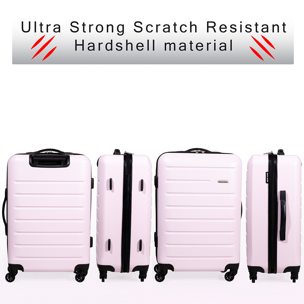 Pierre Cardin Voyager Large Pink Hard Shell Lightweight Trolley Suitcase Image 3