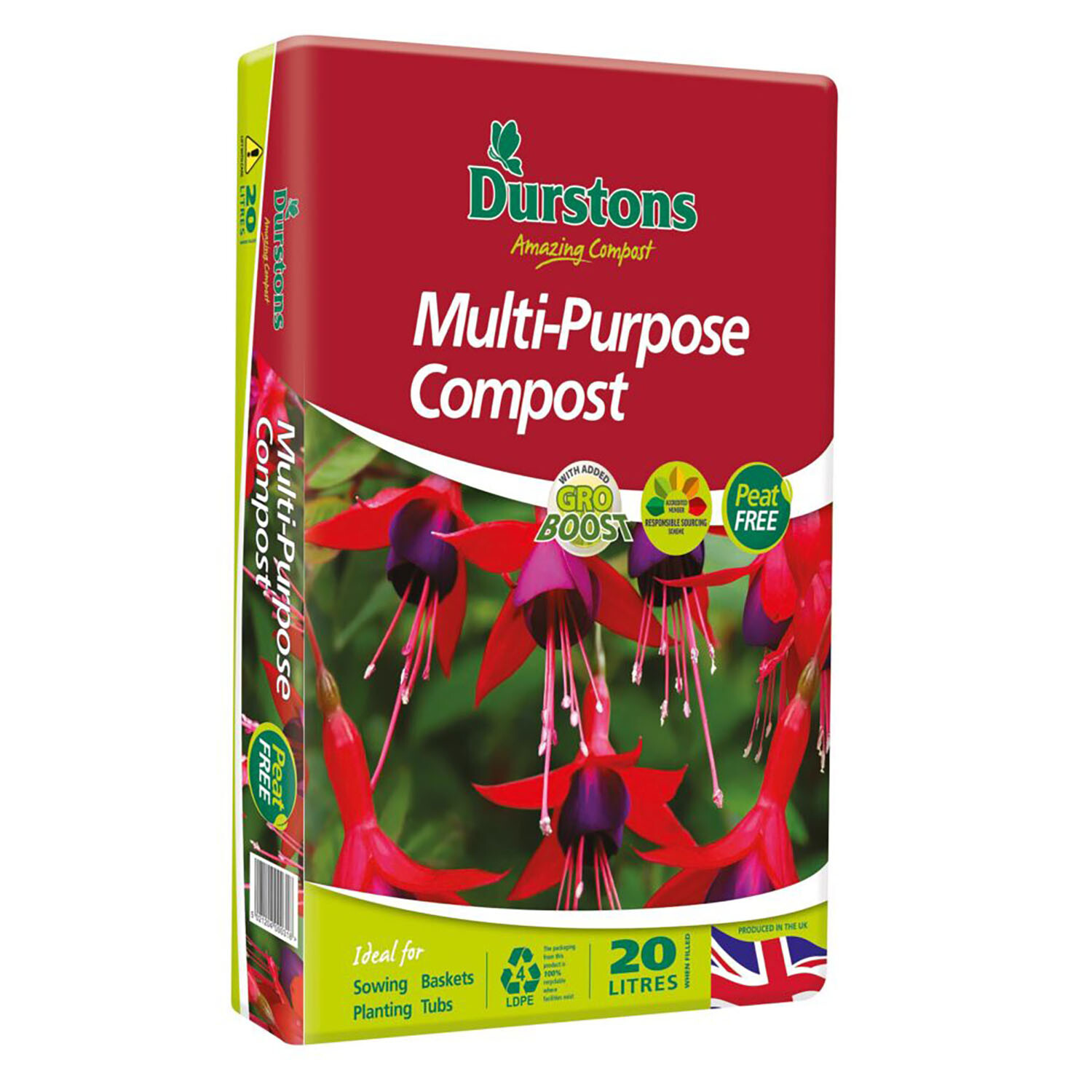 Durstons Peat Free Compost 20L Brown Image