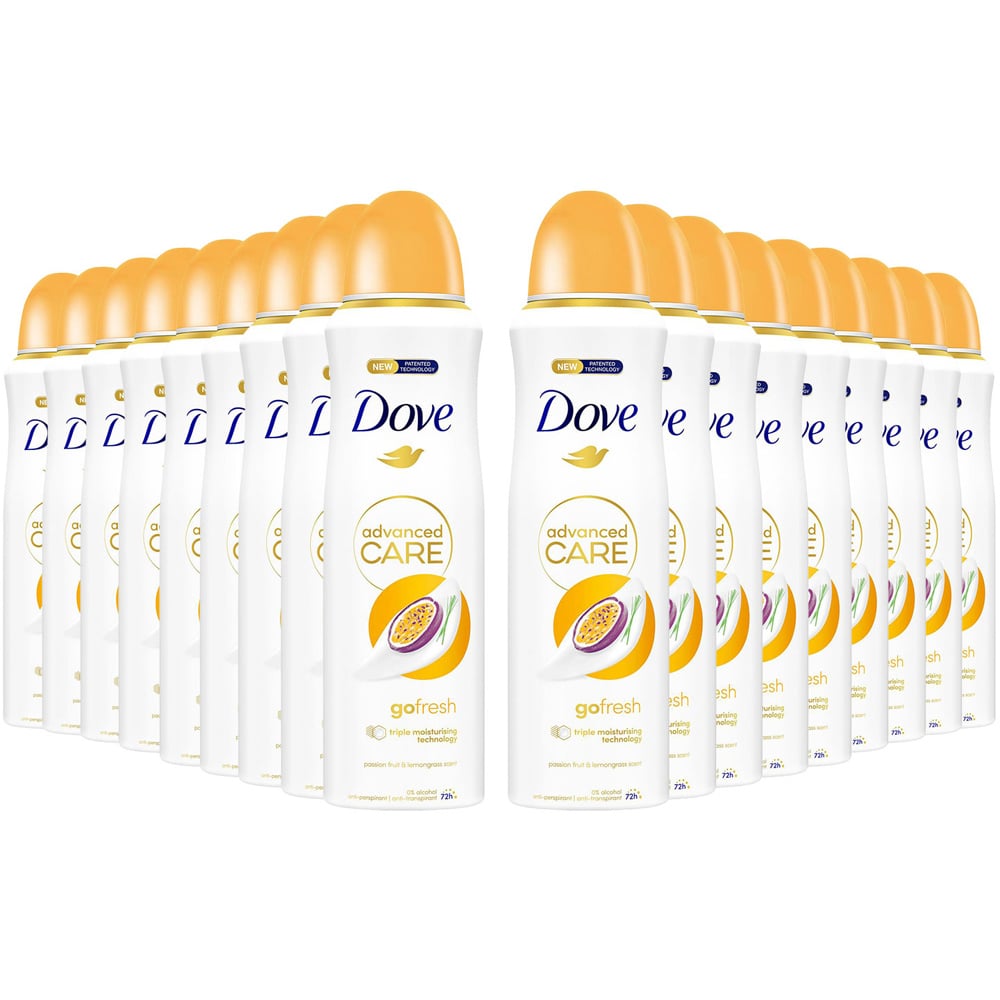 Dove Advanced Care Passion Fruit and Lemongrass Anti-Perspirant Deodorant Spray 200ml 18 Pack Image 1