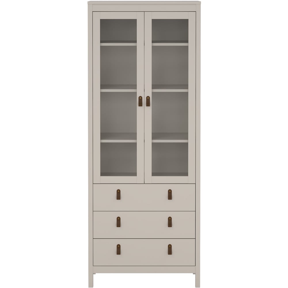 Florence Barcelona 2 Door 3 Drawer Cashmere Glass China Cabinet Image 3